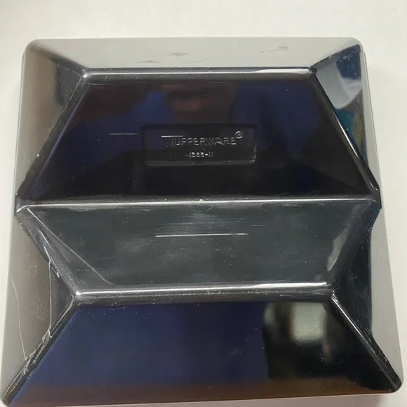 Rare Vintage Black Tupperware Divided Dishes Small Dish with Lid - Picture 4 of 7